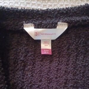 🧣No Boundaries Black Nordic Knit Cropped Botton Up Sweater